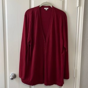 J Jill maroon cardigan